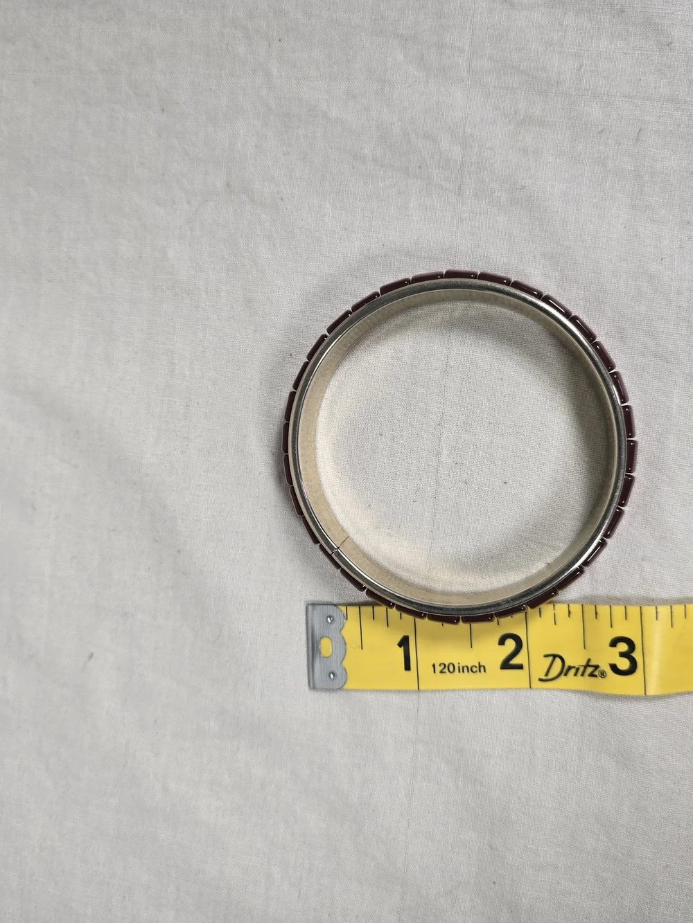 Vintage Brown Resin Tile Bangle Bracelet Gold Tone Metal Retro Costume Jewelry